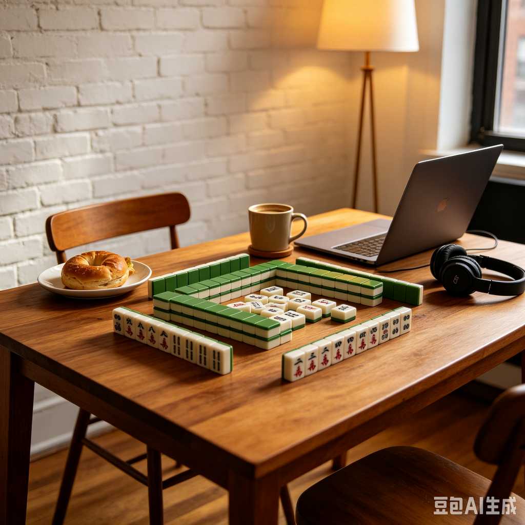 stylish text mahjong set